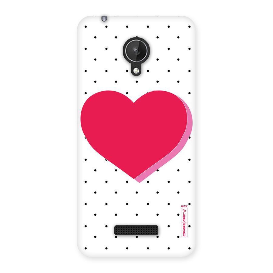Pink Polka Heart Back Case for Micromax Canvas Spark Q380