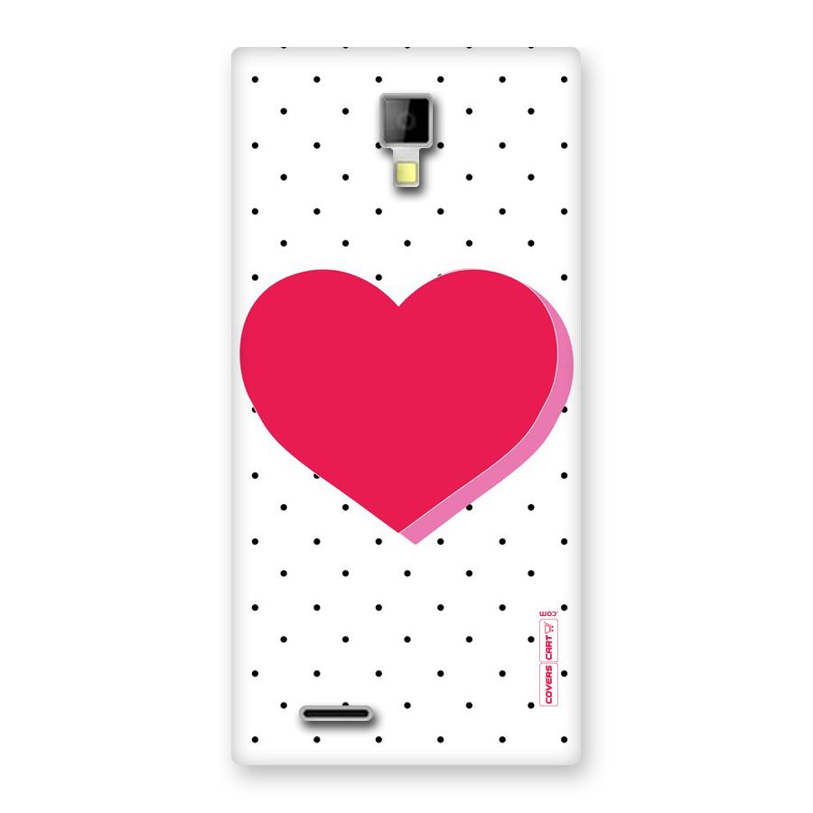 Pink Polka Heart Back Case for Micromax Canvas Xpress A99