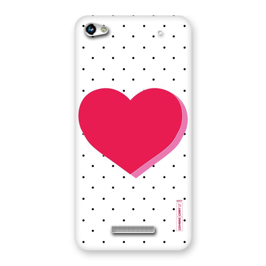 Pink Polka Heart Back Case for Micromax Hue 2