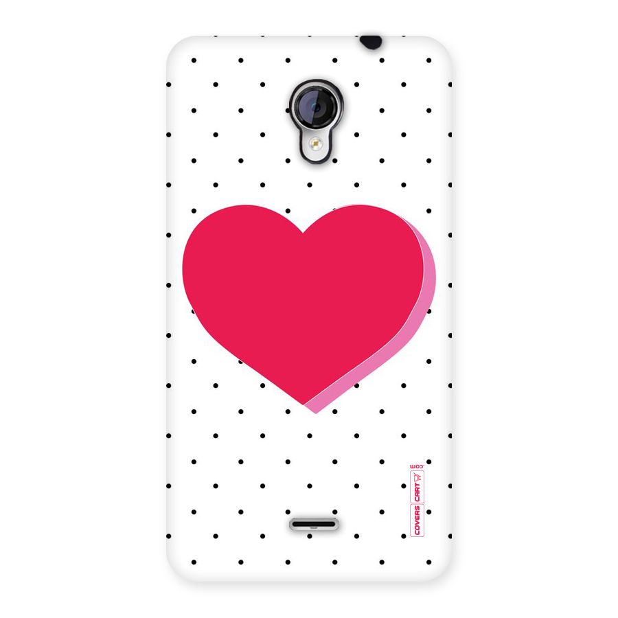 Pink Polka Heart Back Case for Micromax Unite 2 A106