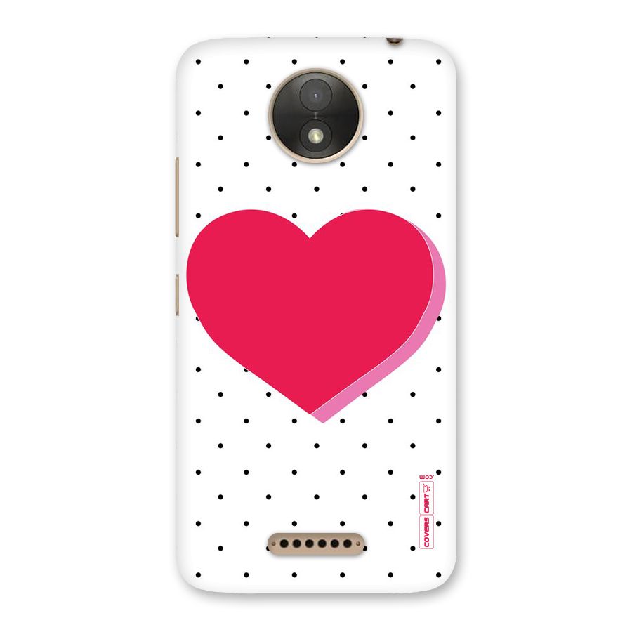 Pink Polka Heart Back Case for Moto C Plus