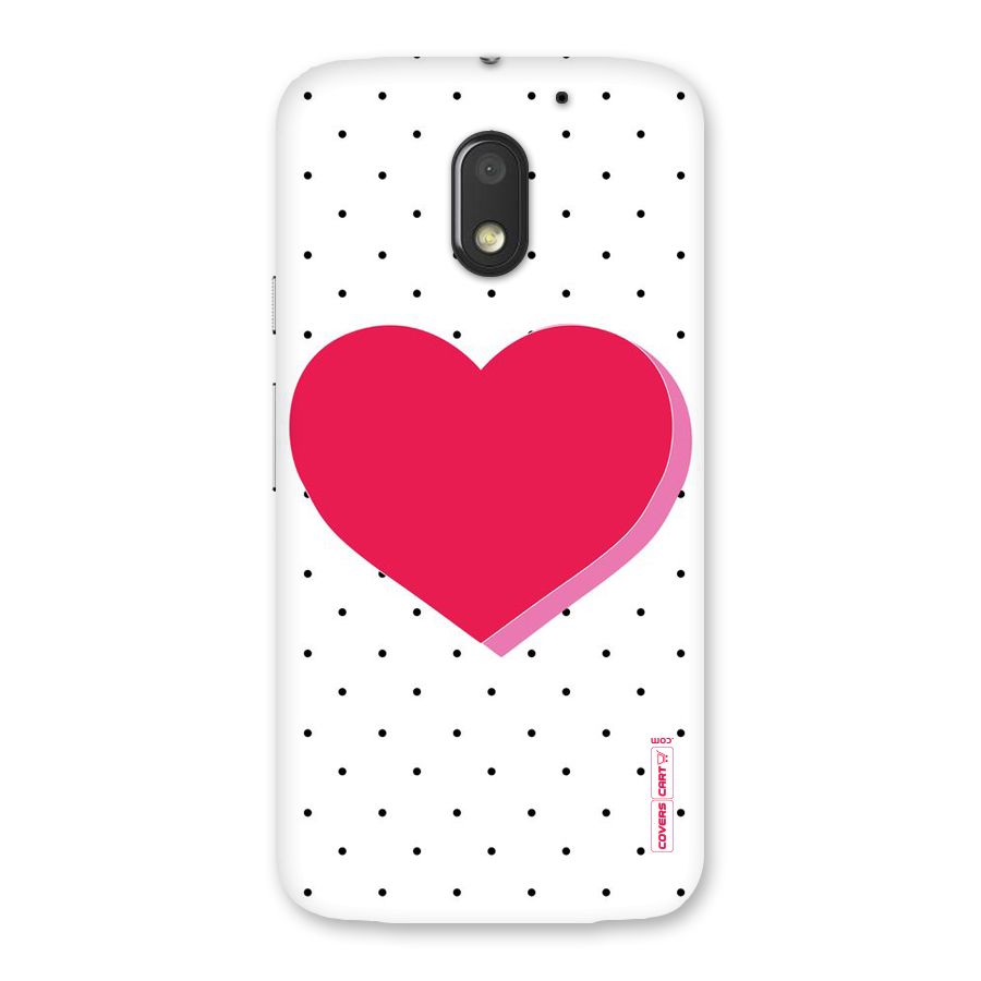 Pink Polka Heart Back Case for Moto E3 Power