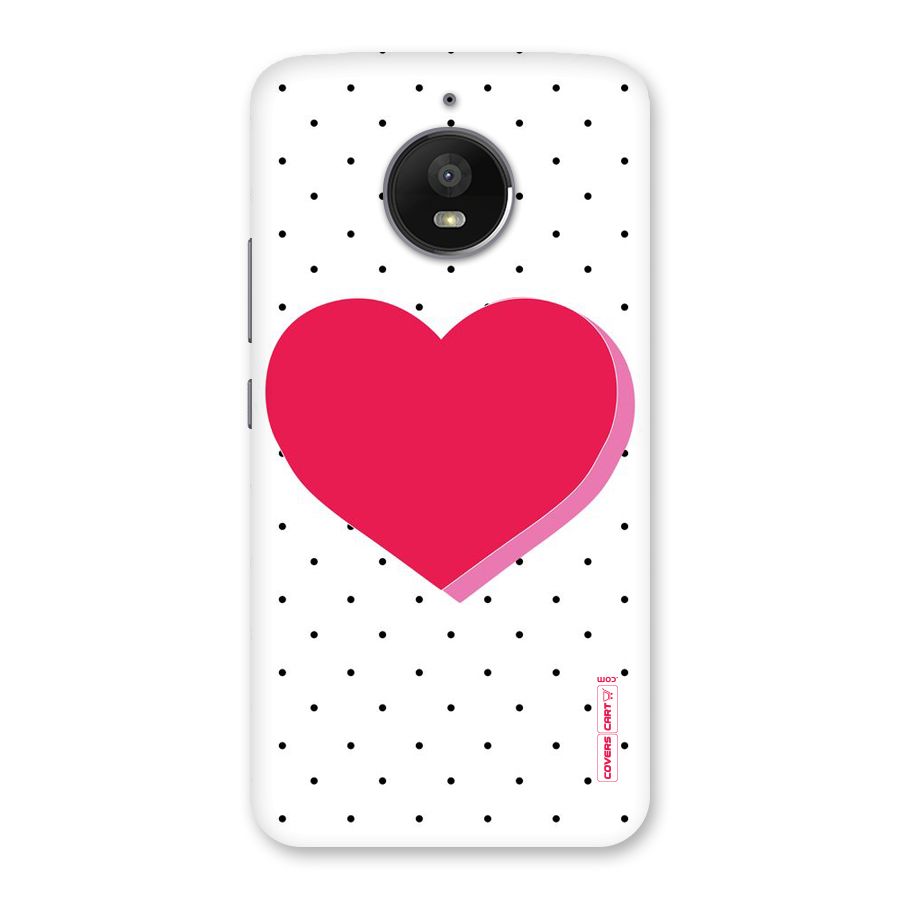 Pink Polka Heart Back Case for Moto E4 Plus