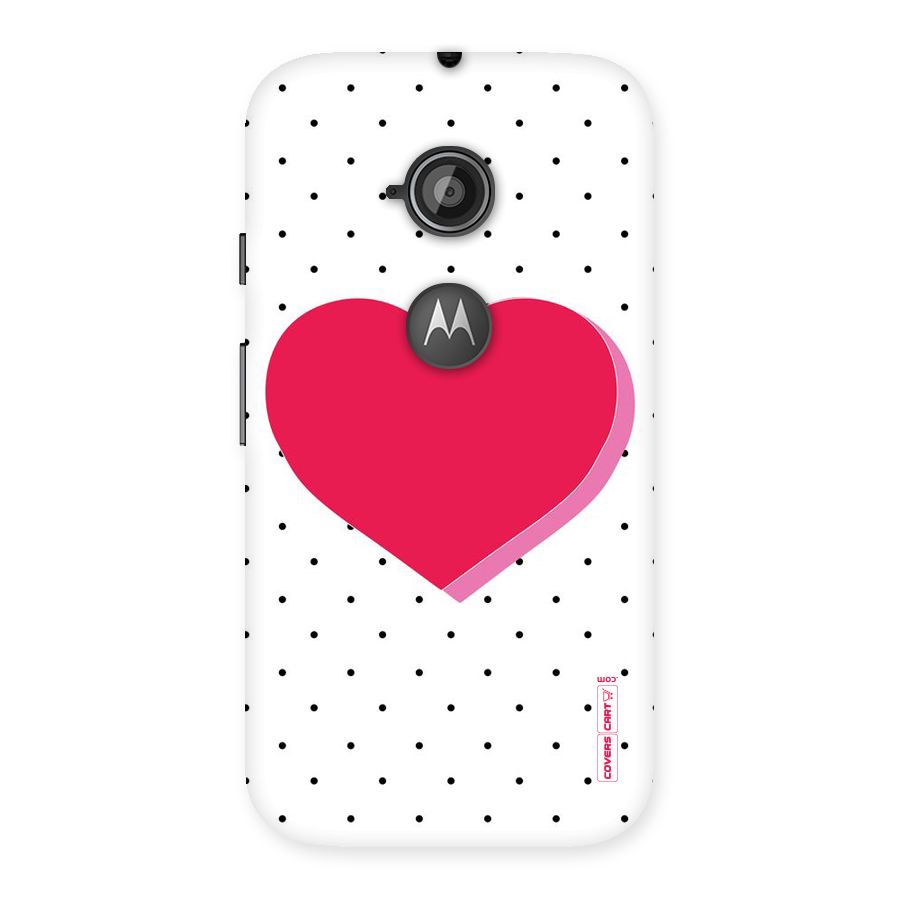 Pink Polka Heart Back Case for Moto E 2nd Gen