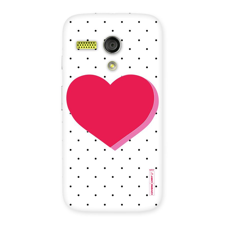 Pink Polka Heart Back Case for Moto G