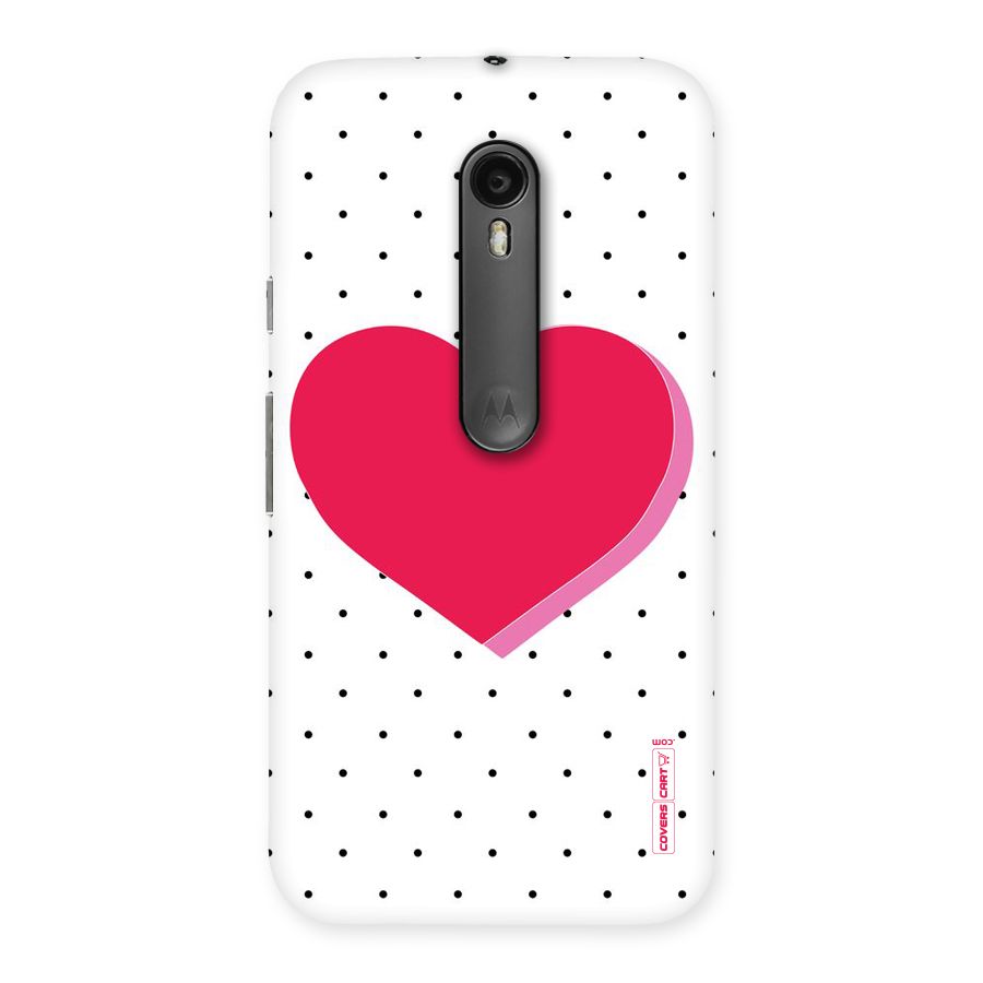 Pink Polka Heart Back Case for Moto G3