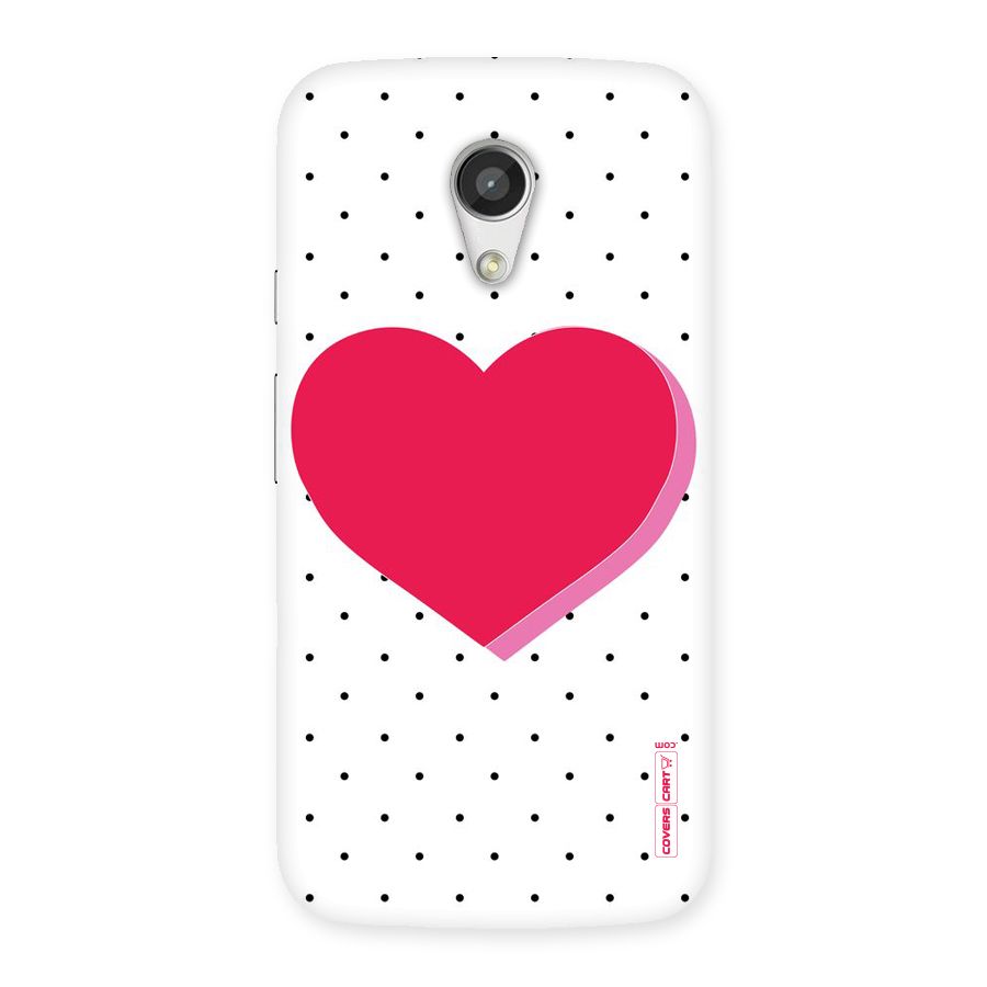 Pink Polka Heart Back Case for Moto G 2nd Gen