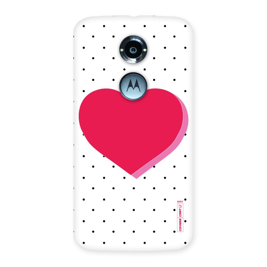 Pink Polka Heart Back Case for Moto X 2nd Gen