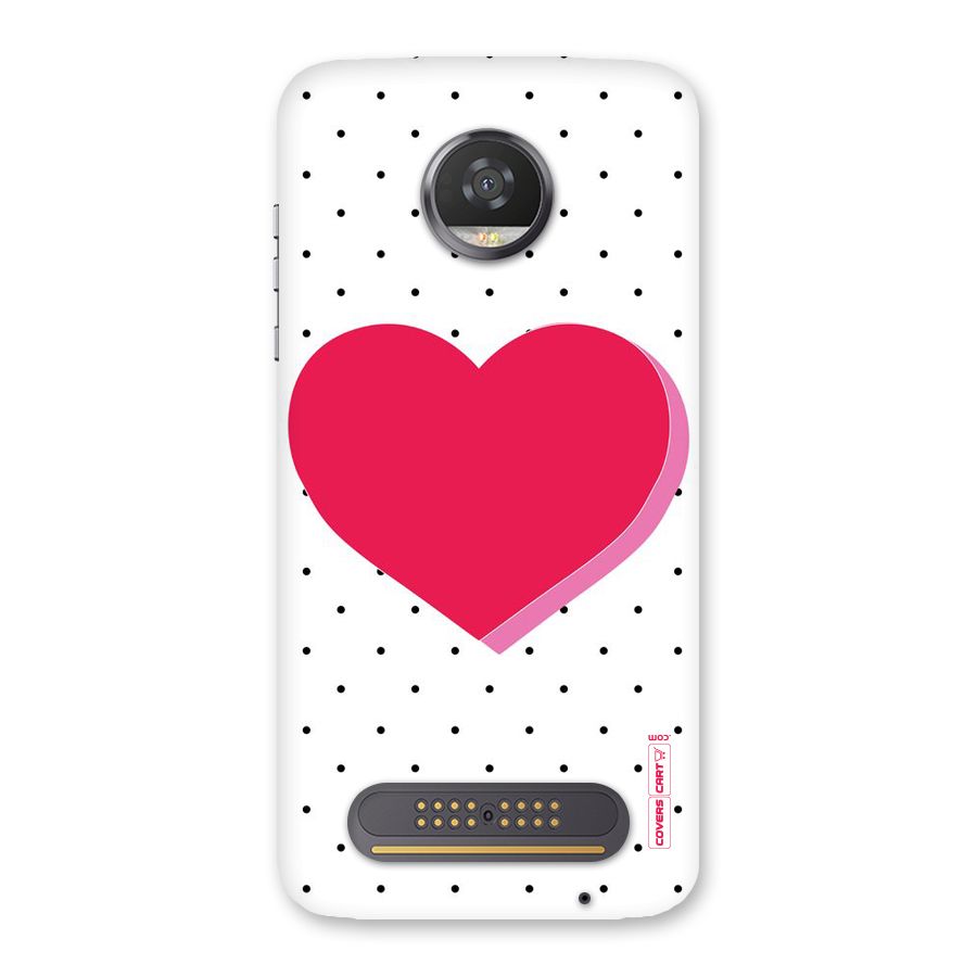 Pink Polka Heart Back Case for Moto Z2 Play