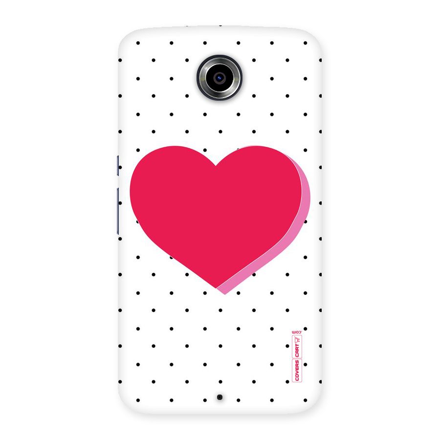 Pink Polka Heart Back Case for Nexsus 6