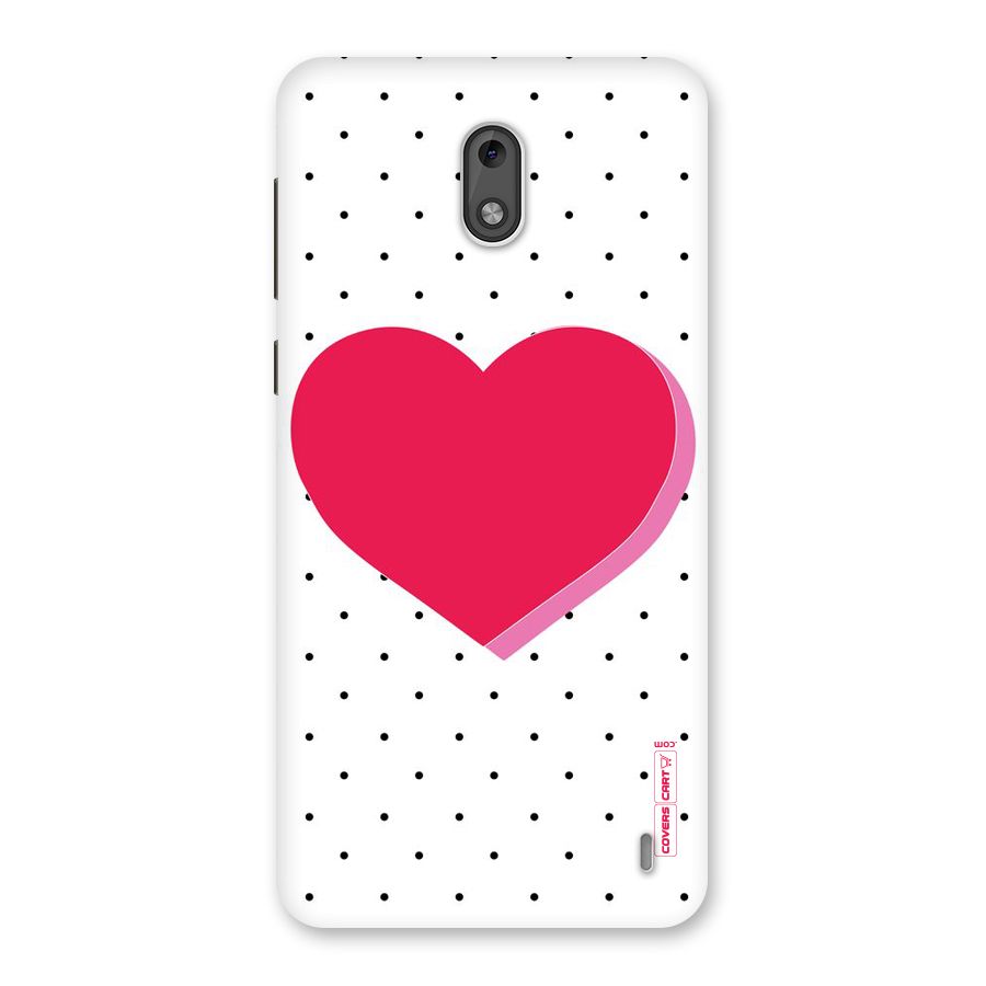 Pink Polka Heart Back Case for Nokia 2