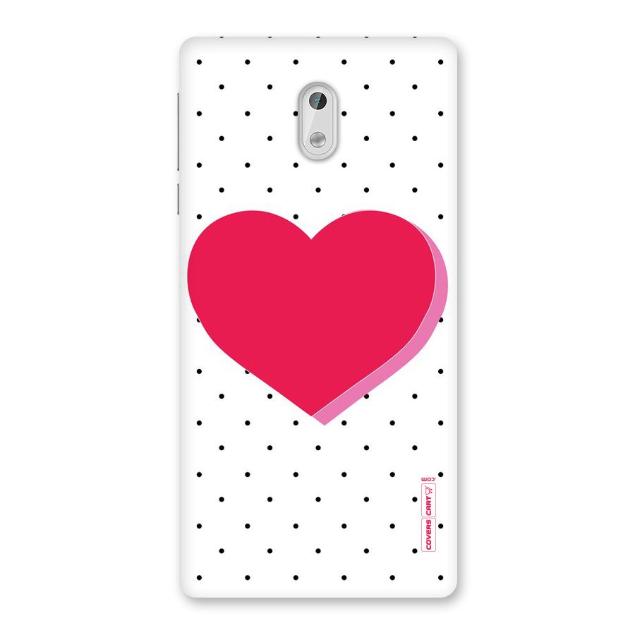 Pink Polka Heart Back Case for Nokia 3