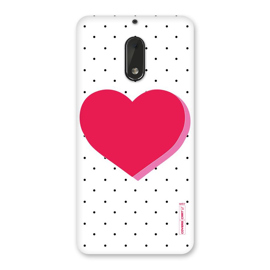 Pink Polka Heart Back Case for Nokia 6