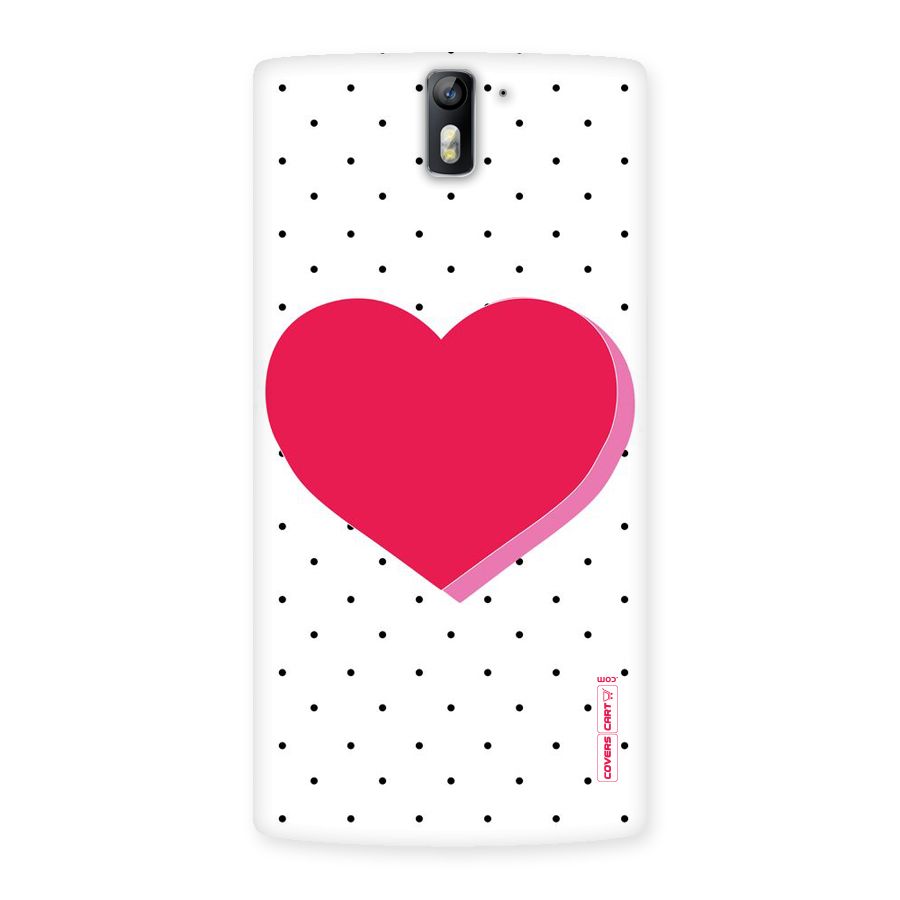 Pink Polka Heart Back Case for One Plus One