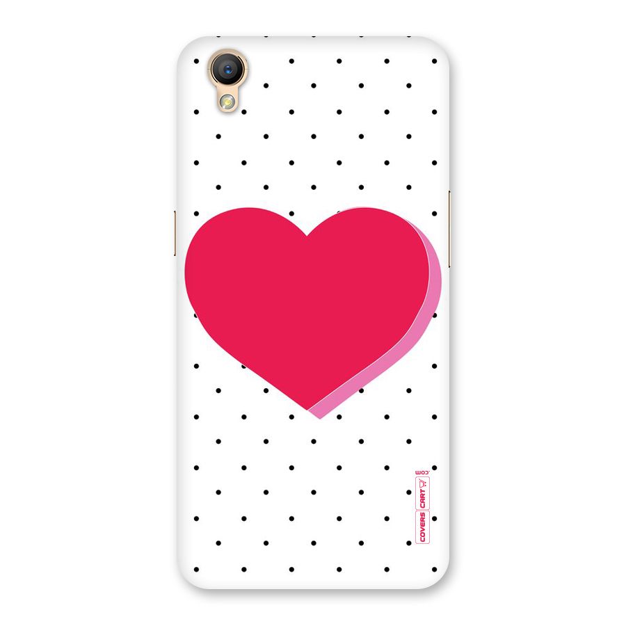 Pink Polka Heart Back Case for Oppo A37