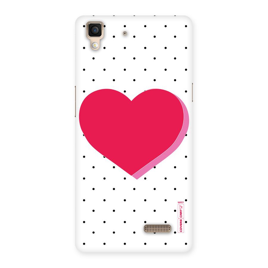 Pink Polka Heart Back Case for Oppo R7