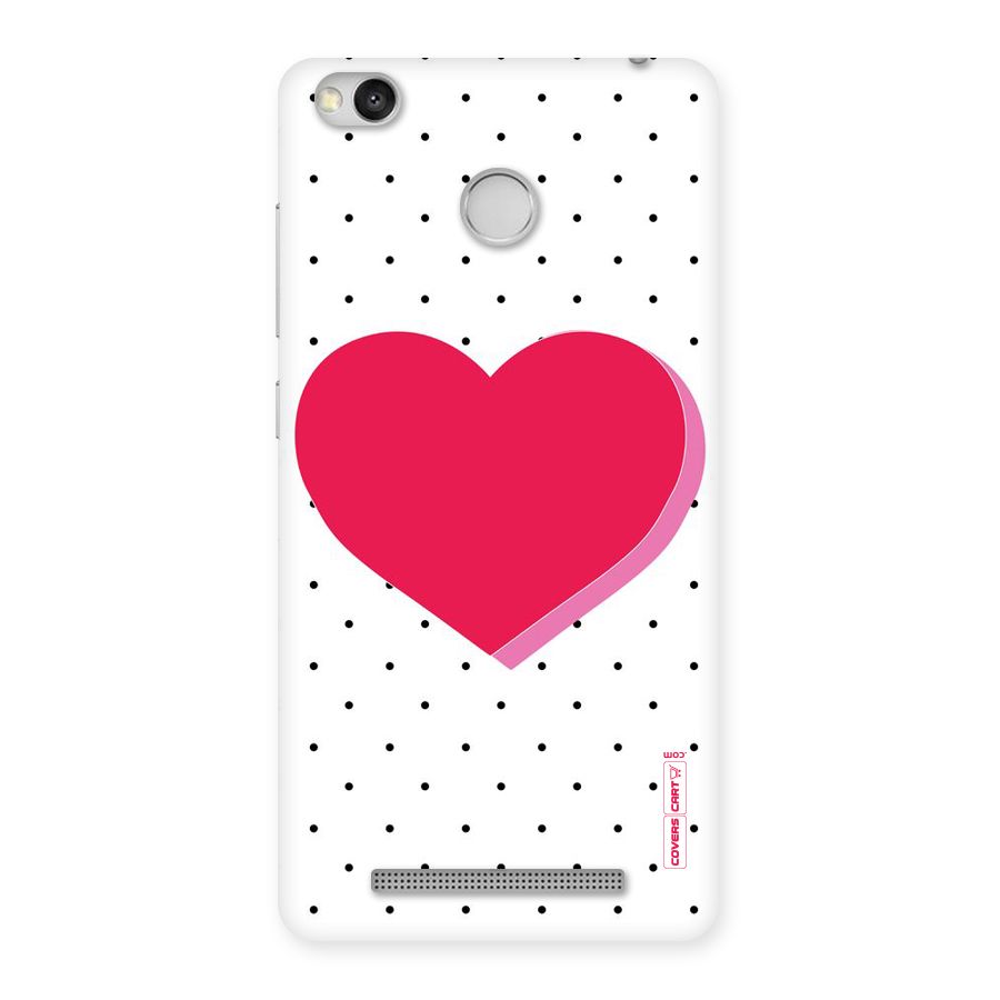 Pink Polka Heart Back Case for Redmi 3S Prime