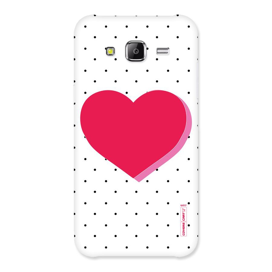 Pink Polka Heart Back Case for Samsung Galaxy J5
