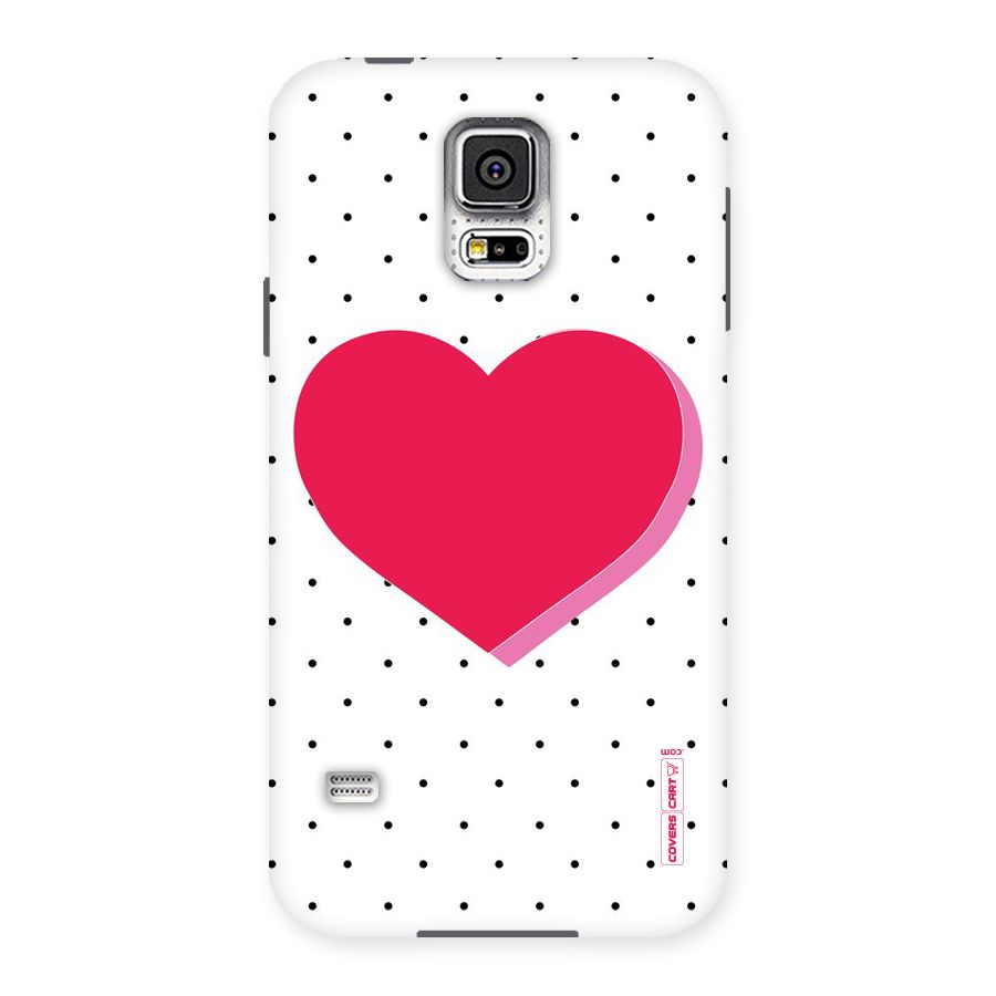 Pink Polka Heart Back Case for Samsung Galaxy S5