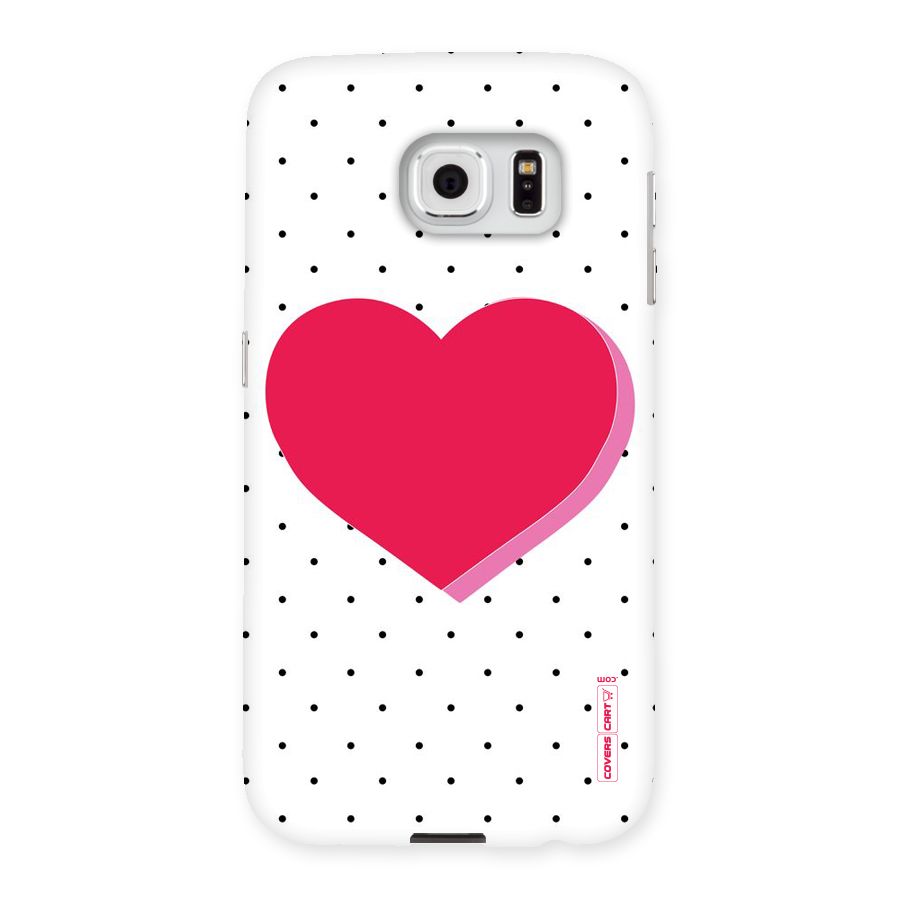 Pink Polka Heart Back Case for Samsung Galaxy S6