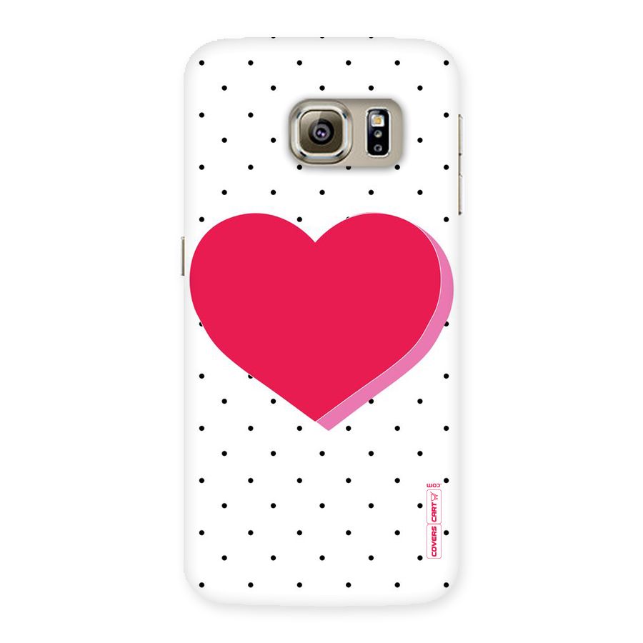 Pink Polka Heart Back Case for Samsung Galaxy S6 Edge