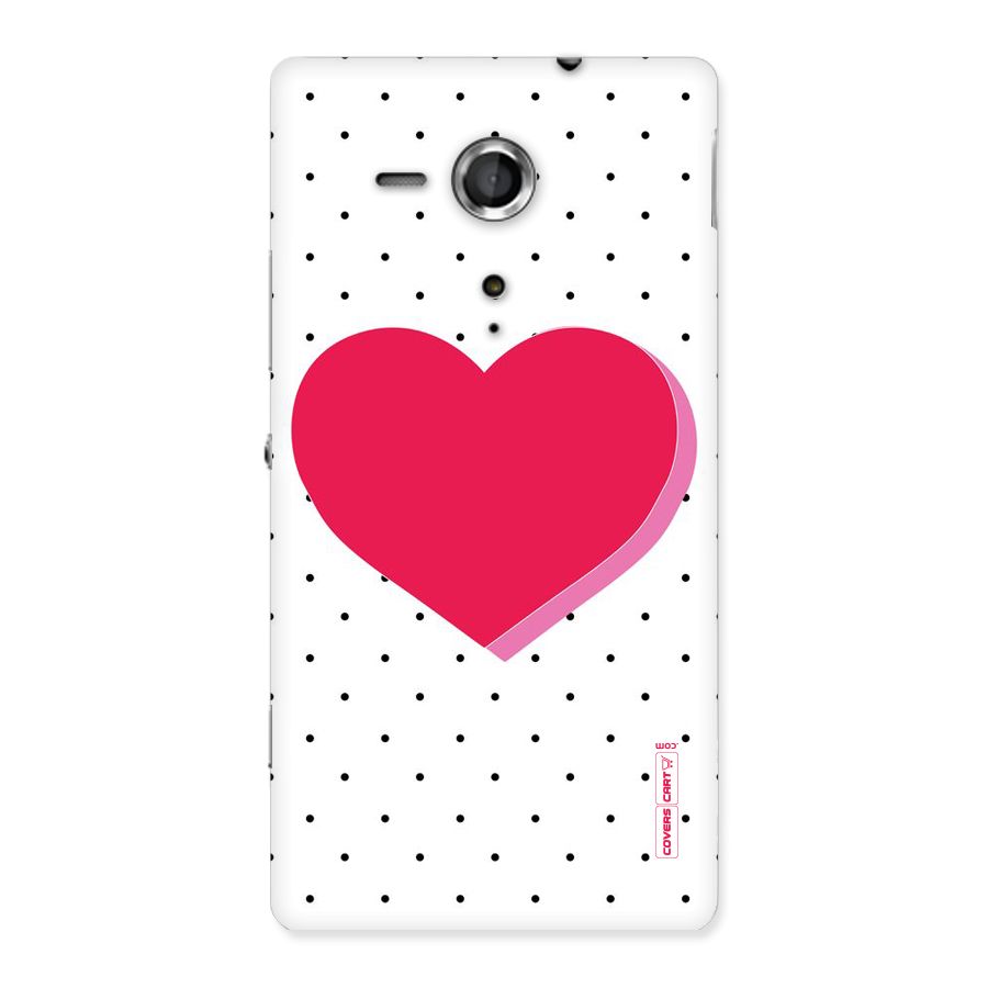 Pink Polka Heart Back Case for Sony Xperia SP