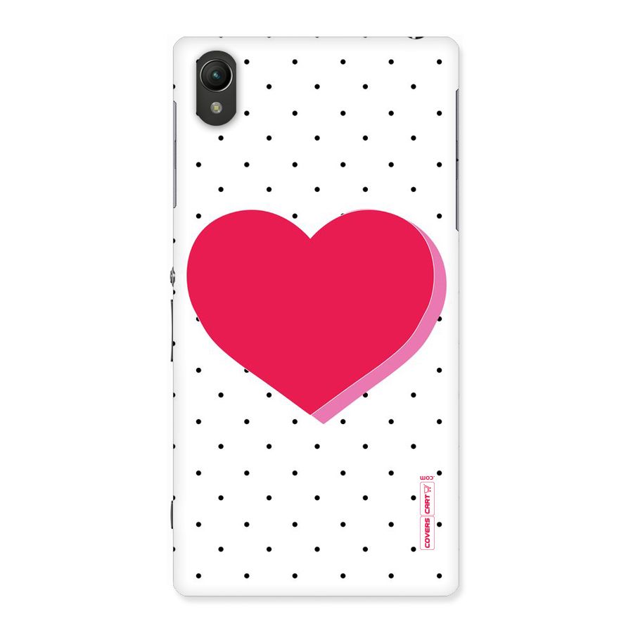 Pink Polka Heart Back Case for Sony Xperia Z1