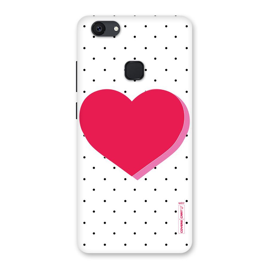Pink Polka Heart Back Case for Vivo V7 Plus