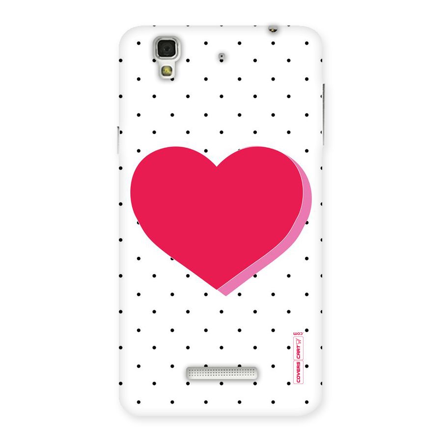 Pink Polka Heart Back Case for Yu Yureka