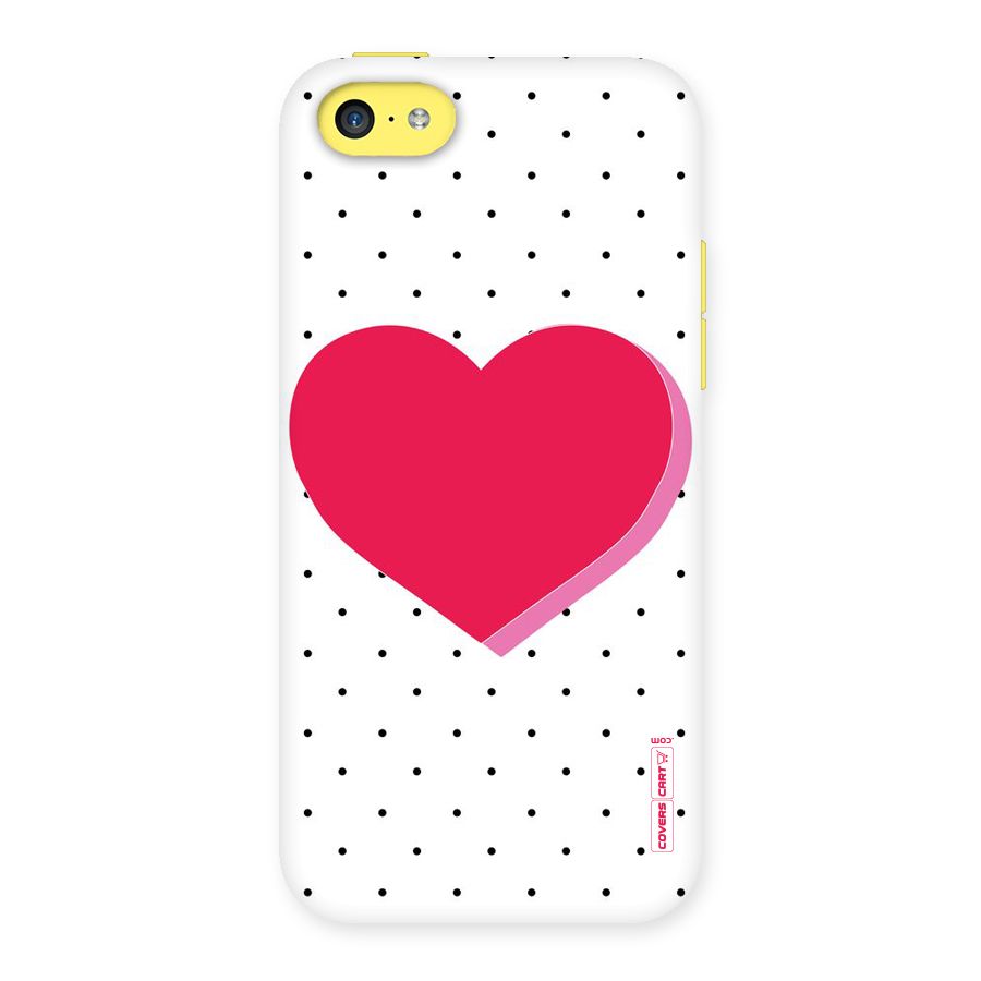 Pink Polka Heart Back Case for iPhone 5C