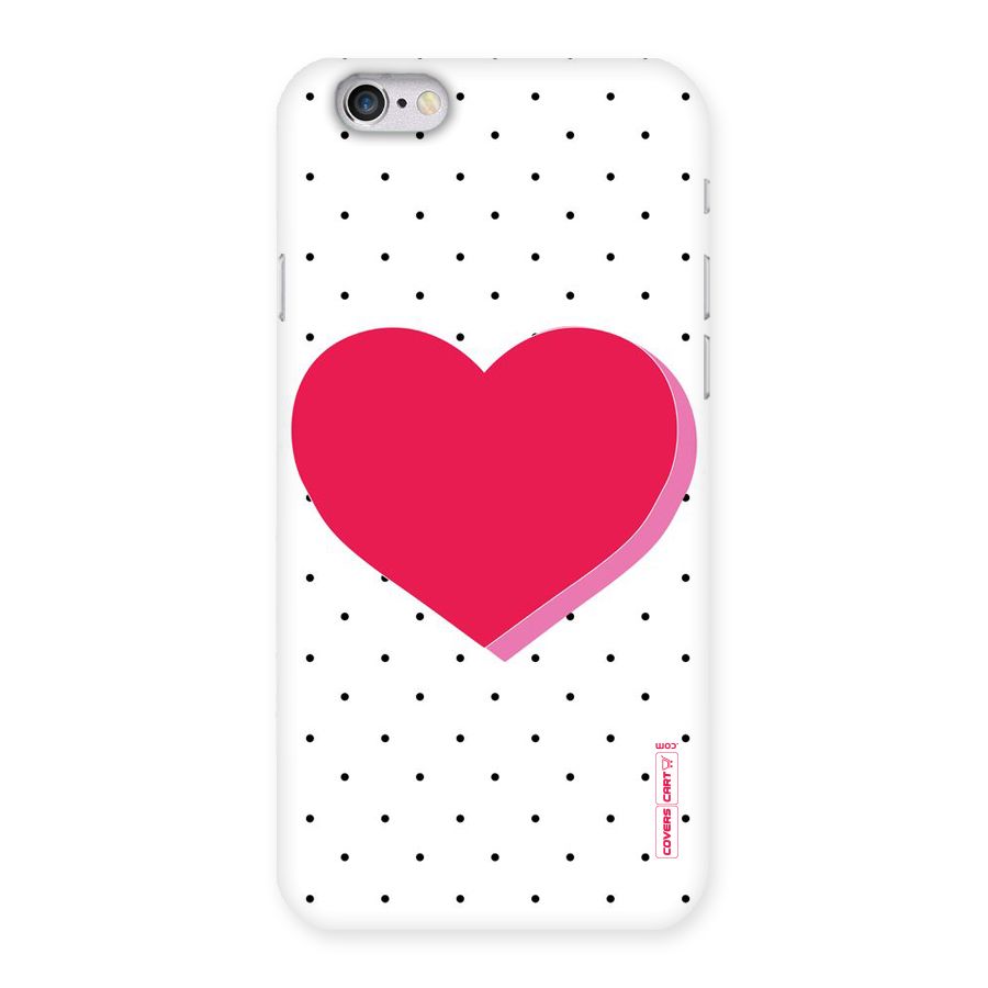 Pink Polka Heart Back Case for iPhone 6 6S