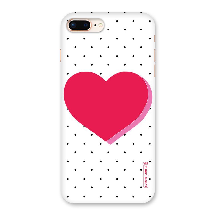 Pink Polka Heart Back Case for iPhone 8 Plus