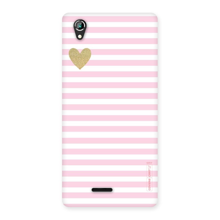 Pink Stripes Back Case for Lava Iris 800