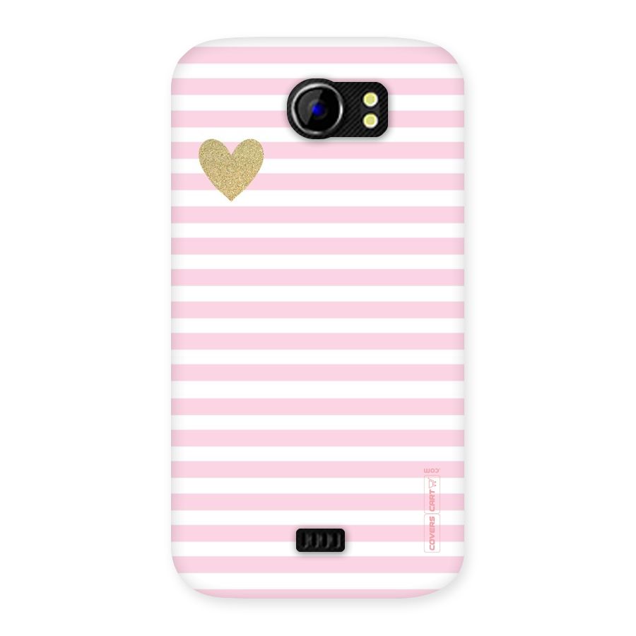Pink Stripes Back Case for Micromax Canvas 2 A110