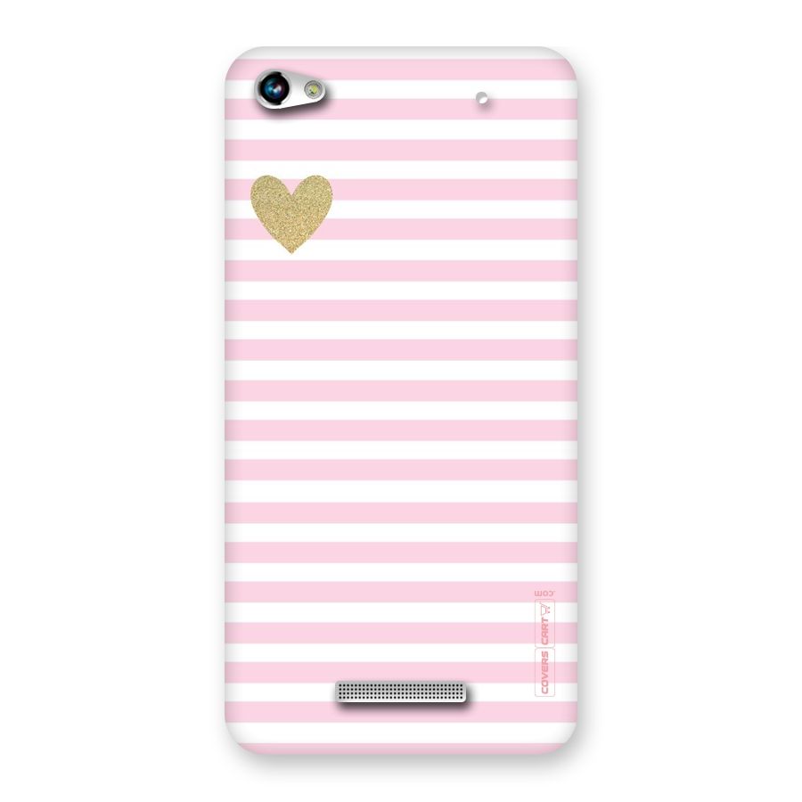 Pink Stripes Back Case for Micromax Hue 2