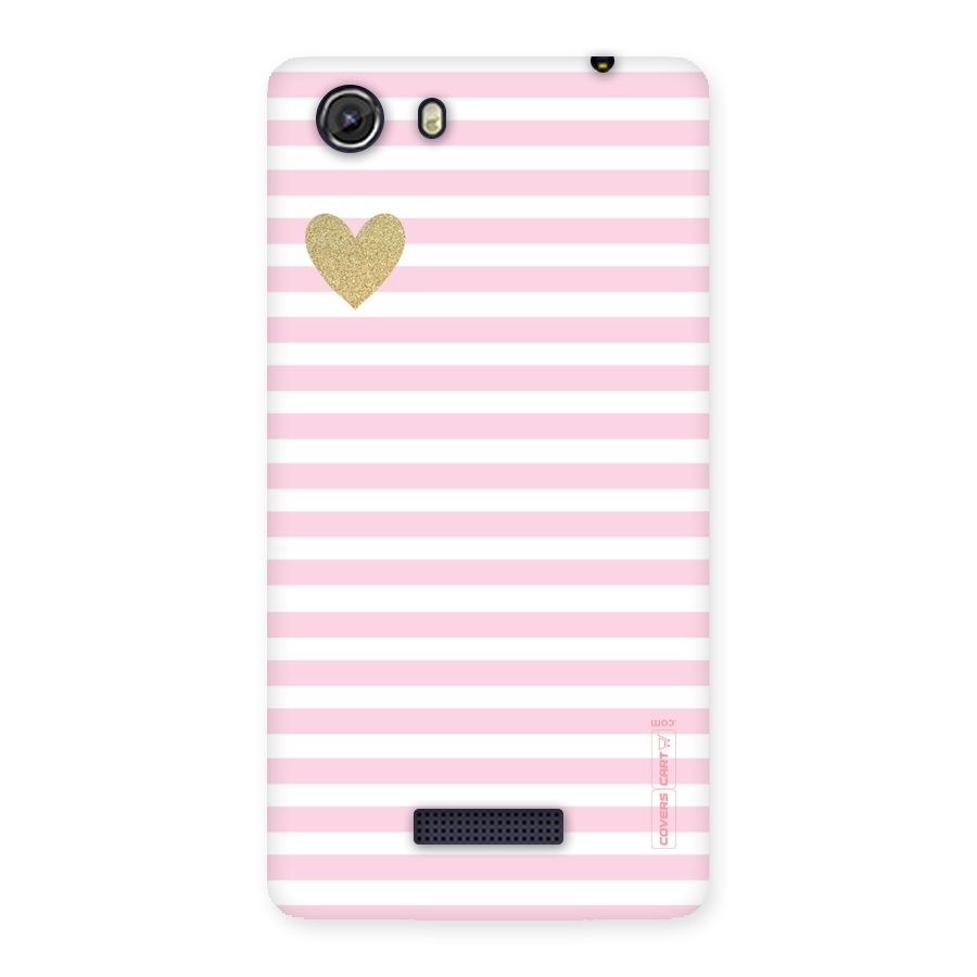 Pink Stripes Back Case for Micromax Unite 3