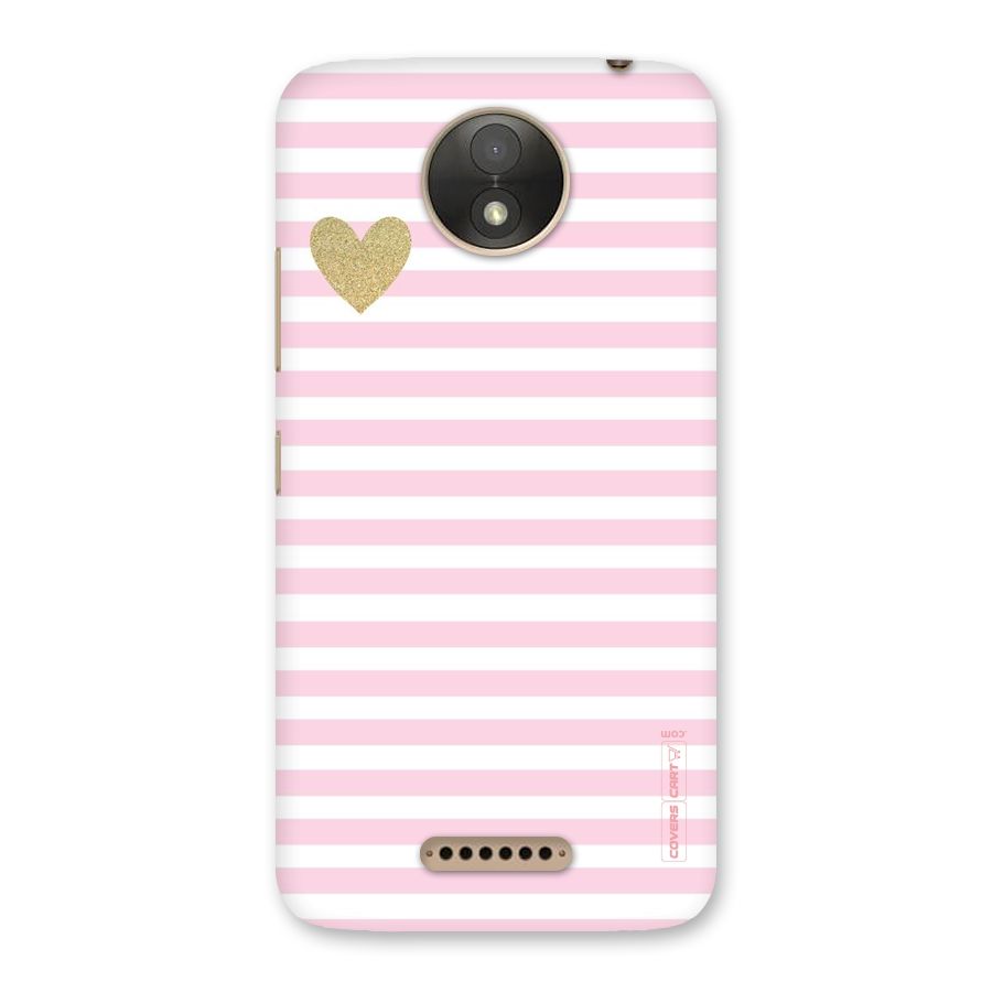 Pink Stripes Back Case for Moto C Plus