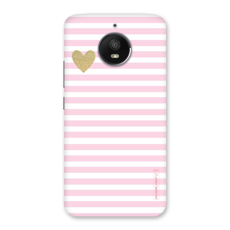 Pink Stripes Back Case for Moto E4 Plus