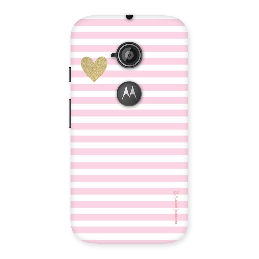 Pink Stripes Back Case for Moto E 2nd Gen