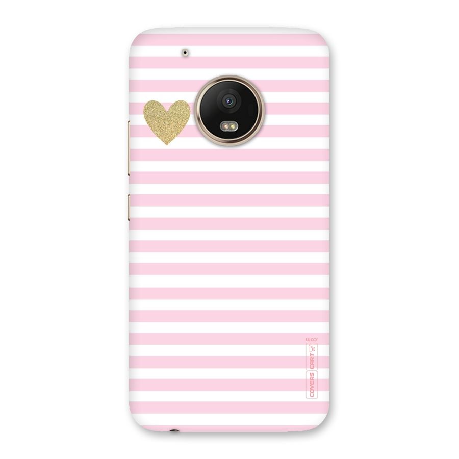 Pink Stripes Back Case for Moto G5 Plus