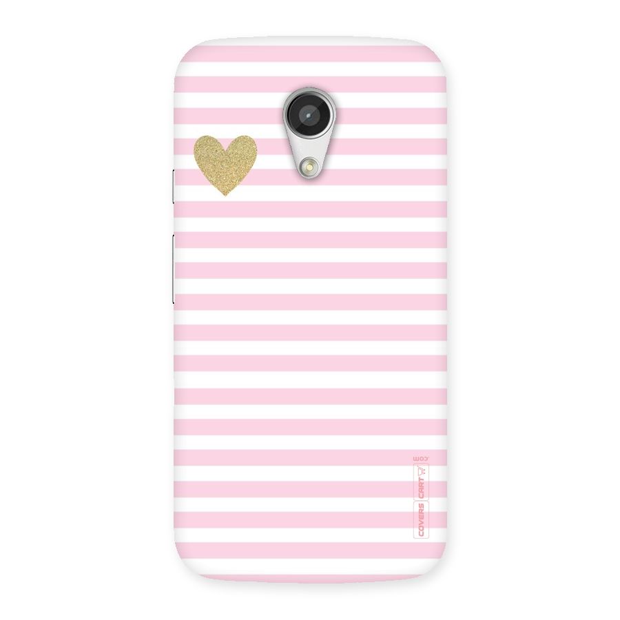 Pink Stripes Back Case for Moto G 2nd Gen