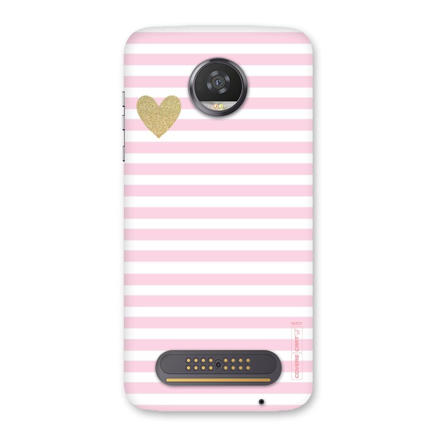Pink Stripes Back Case for Moto Z2 Play