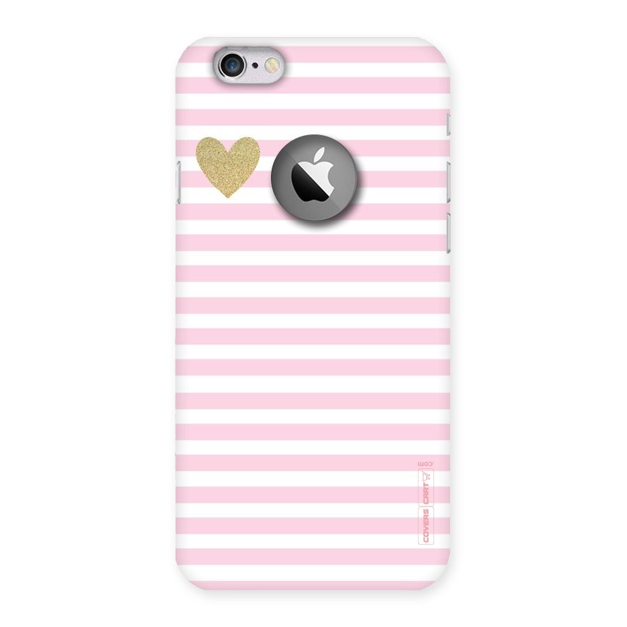 Pink Stripes Back Case for iPhone 6 Logo Cut