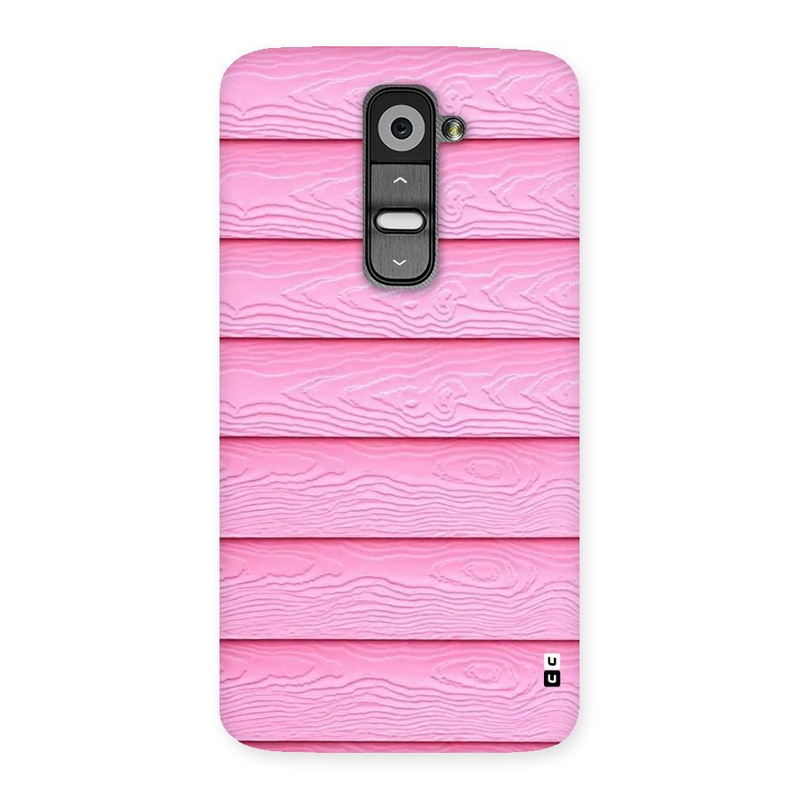 Pink Wood Back Case for LG G2