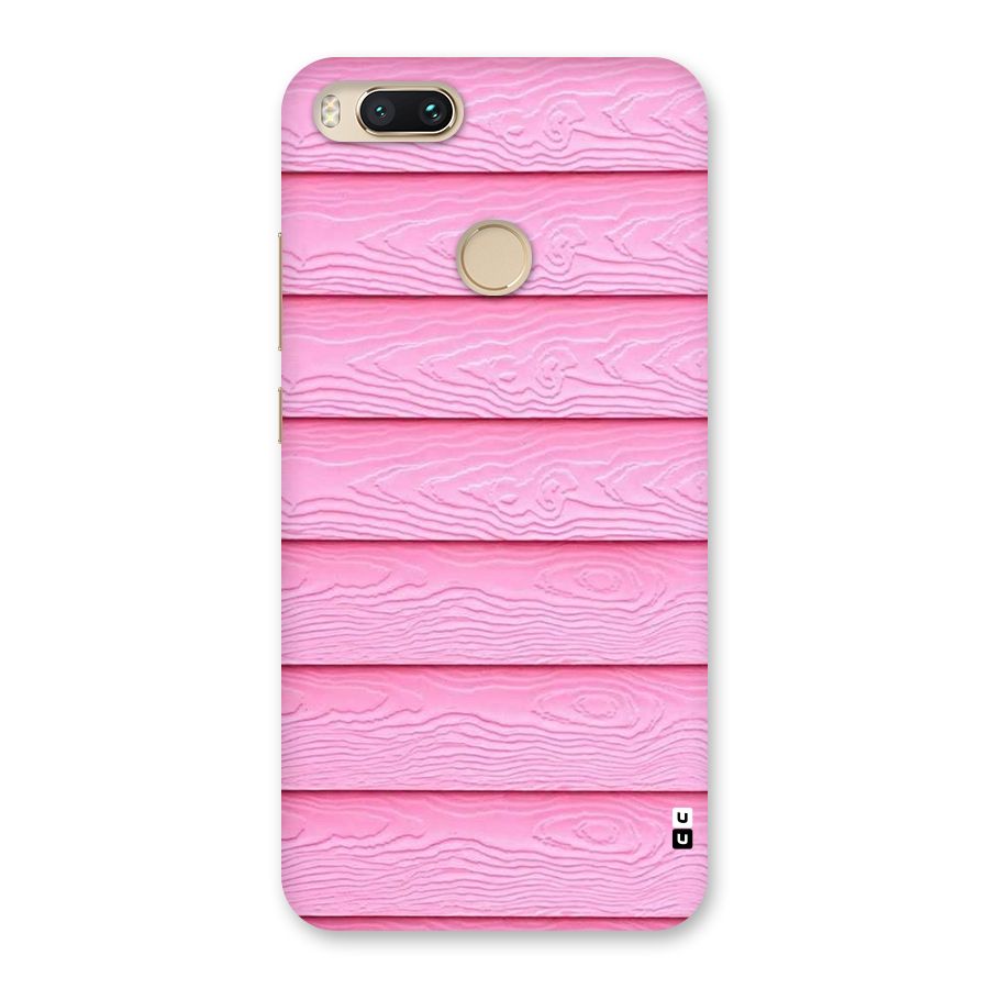 Pink Wood Back Case for Mi A1