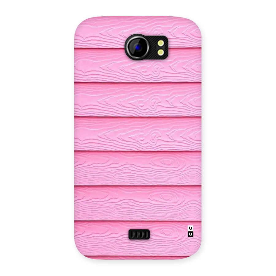 Pink Wood Back Case for Micromax Canvas 2 A110