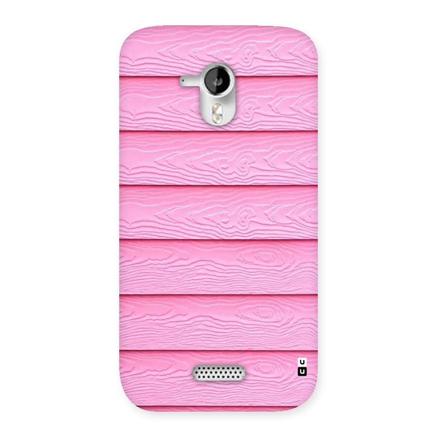 Pink Wood Back Case for Micromax Canvas HD A116