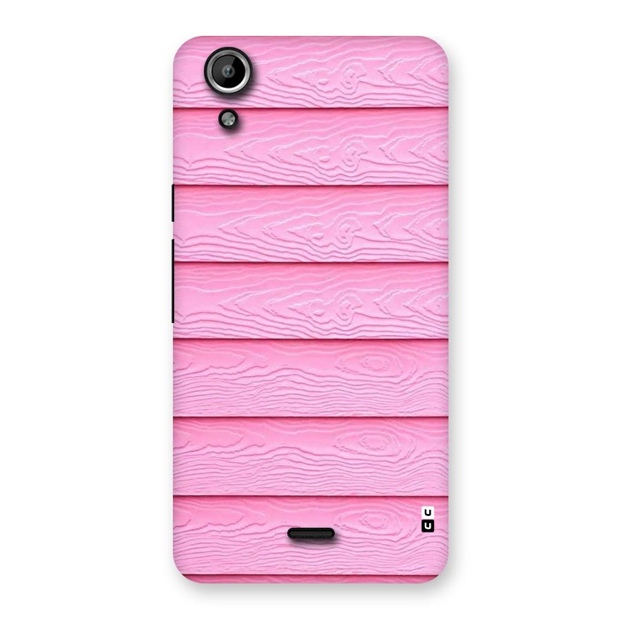 Pink Wood Back Case for Micromax Canvas Selfie Lens Q345