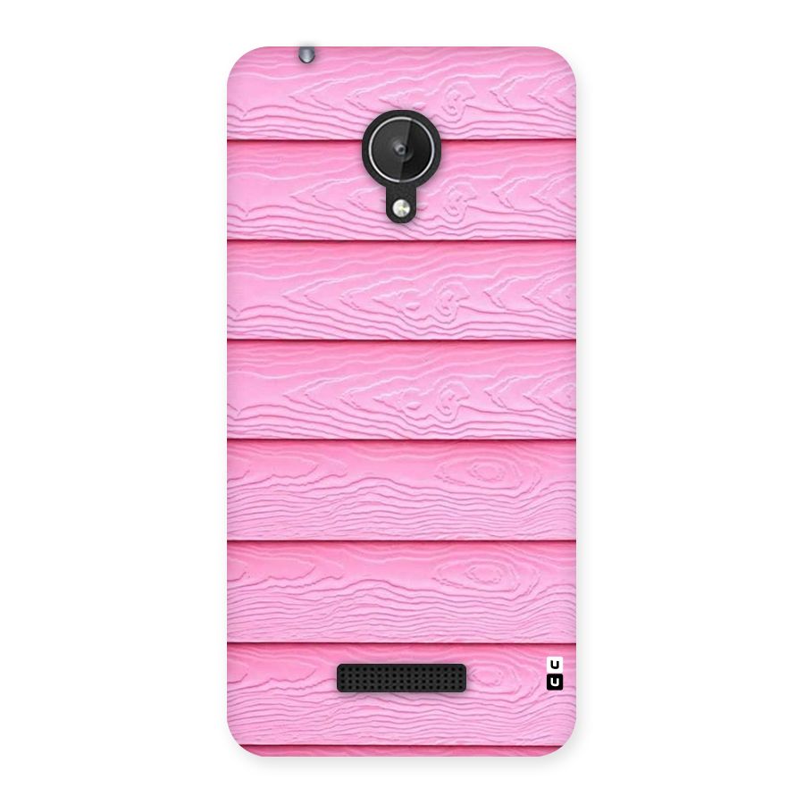 Pink Wood Back Case for Micromax Canvas Spark Q380