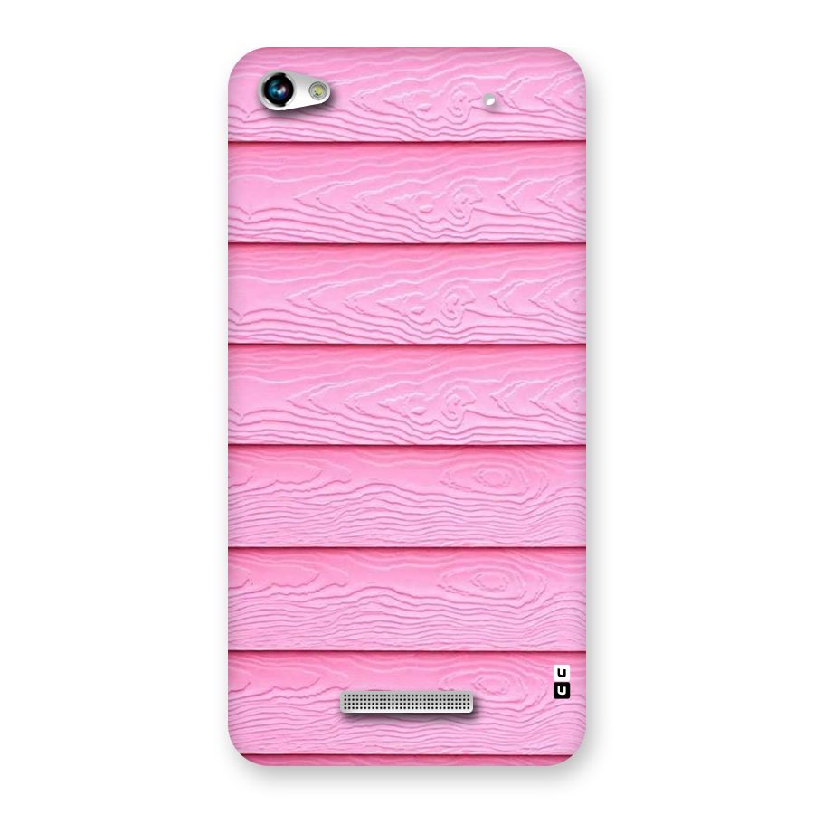 Pink Wood Back Case for Micromax Hue 2